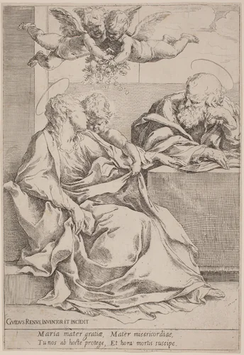 The Holy Family by Guido Reni, print, 1575-1642
