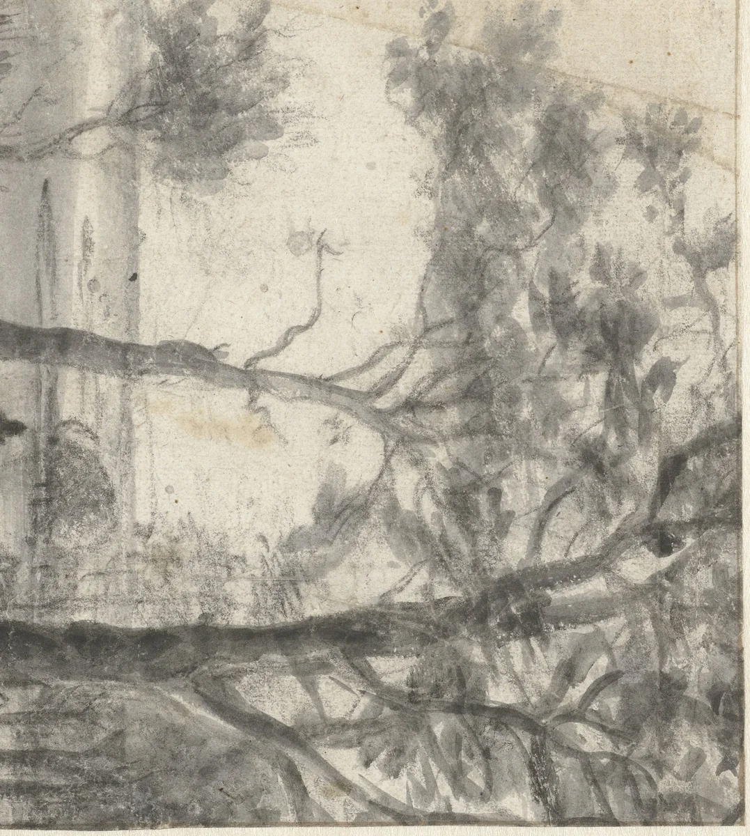 Wooded Coastal Landscape by Roelant Roghman, drawing, 1650-1657