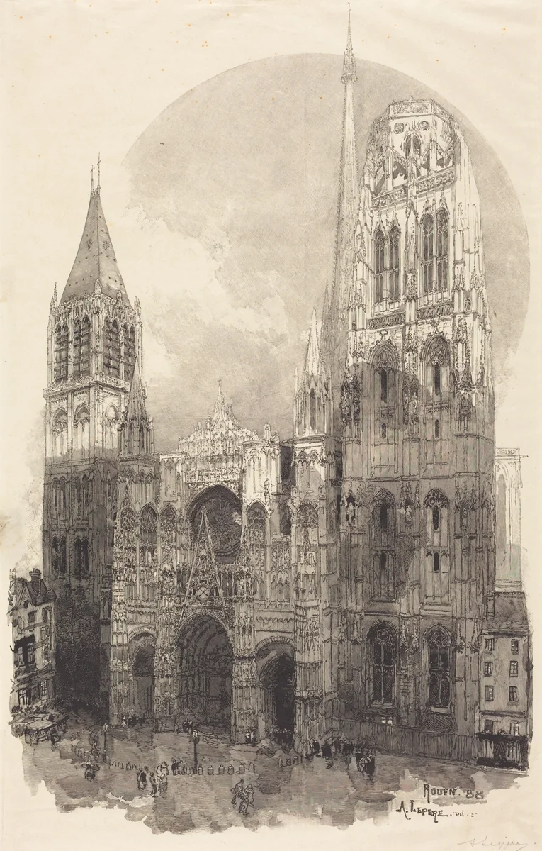 Rouen Cathedral (La Cathedral de Rouen) by Auguste Lepère, print, 1888