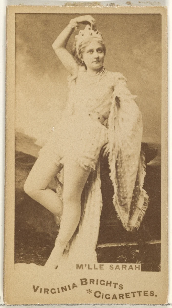 M'lle Sarah, from the Actors and Actresses series (N45, Type 1) for Virginia Brights Cigarettes by Allen & Ginter, photograph, 1885-1891