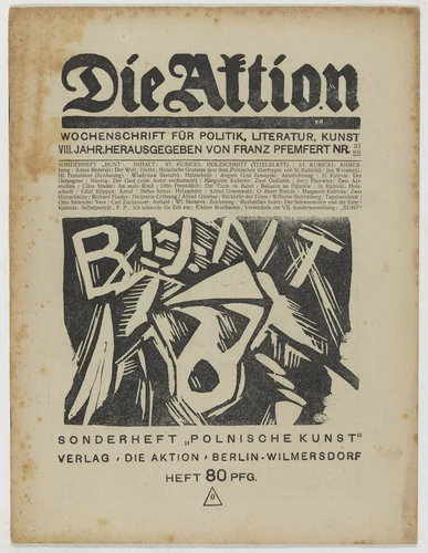 Die Aktion, vol. 8, no. 21/22 by Stanislaw Kubicki
Wladislav Skotarek
Jerzy von Hulewicz
Stefan Szmai
Margarete Kubicka, periodical, 1918