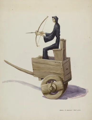 "El Muerto" Death Figure and Cart by Majel G. Claflin, index of american design, 1937