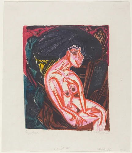Peter Schlemihls wundersame Geschichte: Die Geliebte (Peter Schlemihl's Wondrous Story: The Beloved) by Ernst Ludwig Kirchner, print, 1915