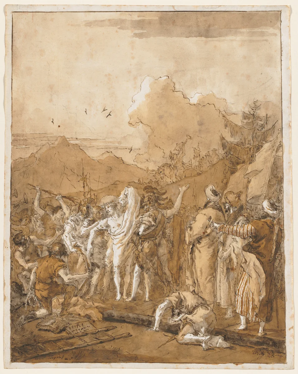 The Disrobing of Christ by Giovanni Domenico Tiepolo, drawing, 1785-1790