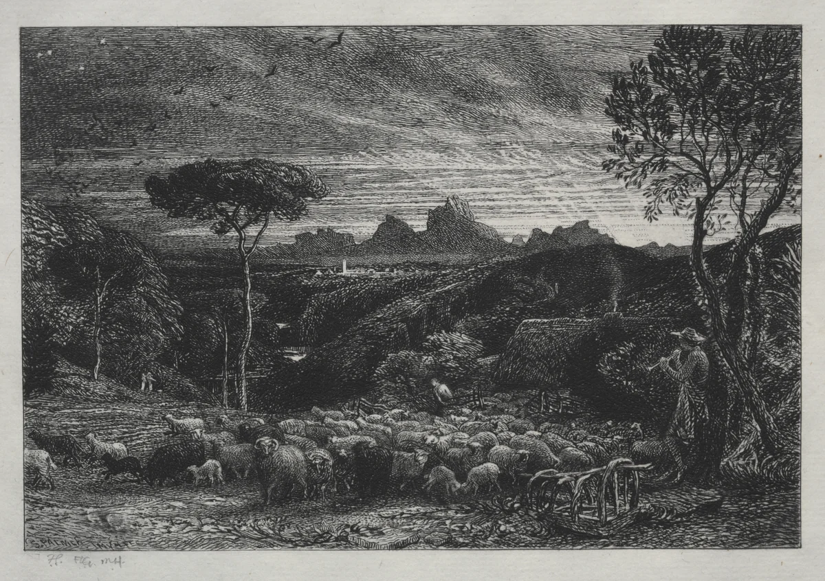 Opening the Fold by Samuel Palmer, print, 1880