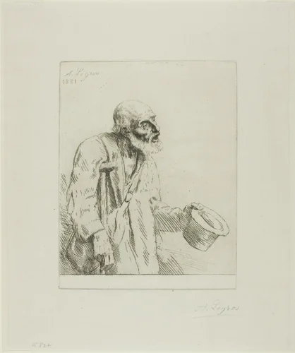 Beggar with Crutches by Alphonse Legros, print, 1881