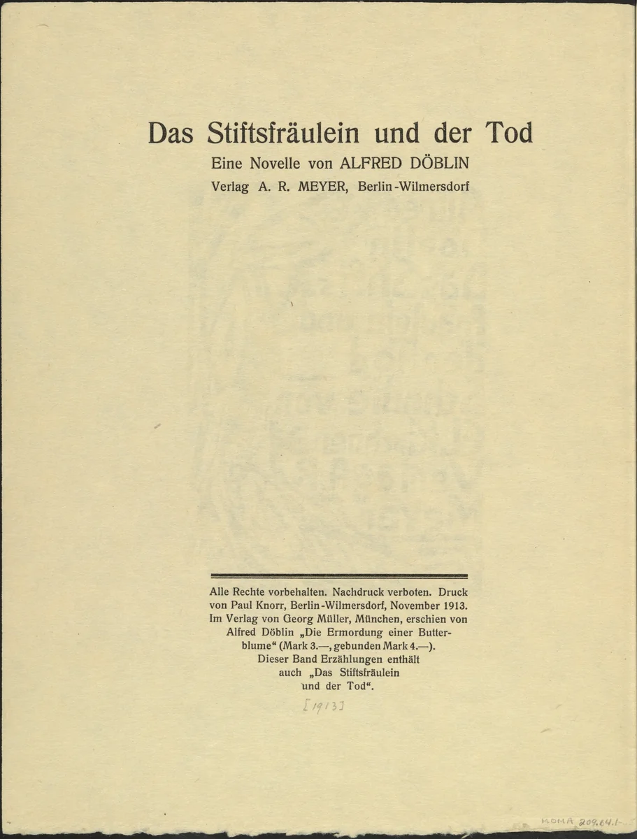 Das Stiftsfräulein und der Tod (The Canoness and Death) by Ernst Ludwig Kirchner, illustrated book, 1913