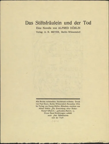 Das Stiftsfräulein und der Tod (The Canoness and Death) by Ernst Ludwig Kirchner, illustrated book, 1913