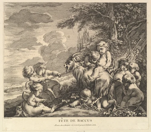 The Feast of Bacchus by Pierre Alexandre Aveline, print, 1733-1743