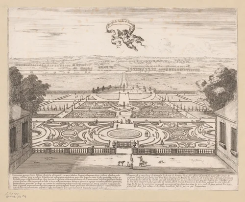 Gezicht op de tuin van Fromont by Israël Silvestre, print, 1631-1691