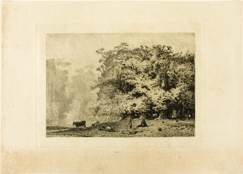 Near Fontainebleau by Paul Huet, print, 1866