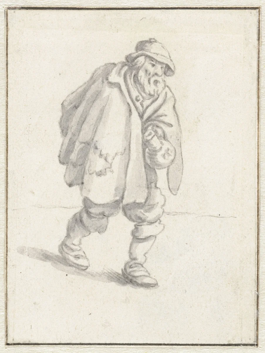 Man met een kruik by Herman Saftleven, drawing, 1619-1685