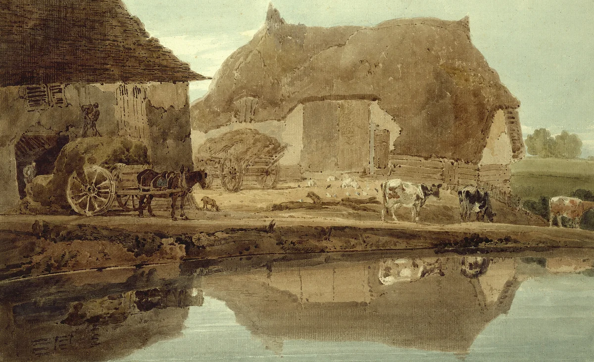 Phineas Borret's Farm near Saffron Walden by Thomas Girtin, painting, 1802