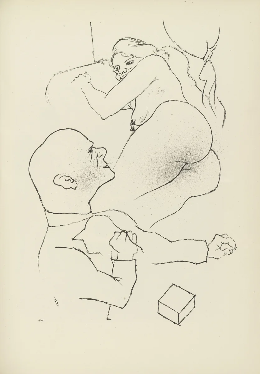 Dr. S. und Frau (plate, folio 54) from Ecce Homo by George Grosz, illustrated book, 1922