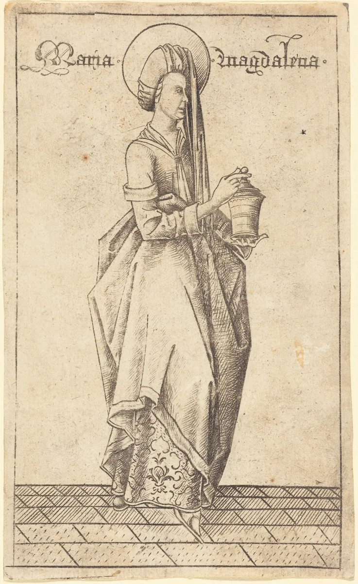 Saint Mary Magdalene by Israhel van Meckenem, print, 1470