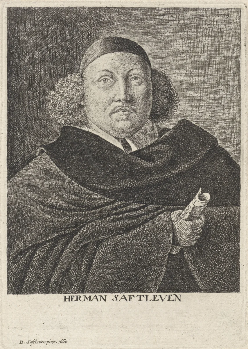 Portret van Herman Saftleven by Herman Saftleven, print, 1660