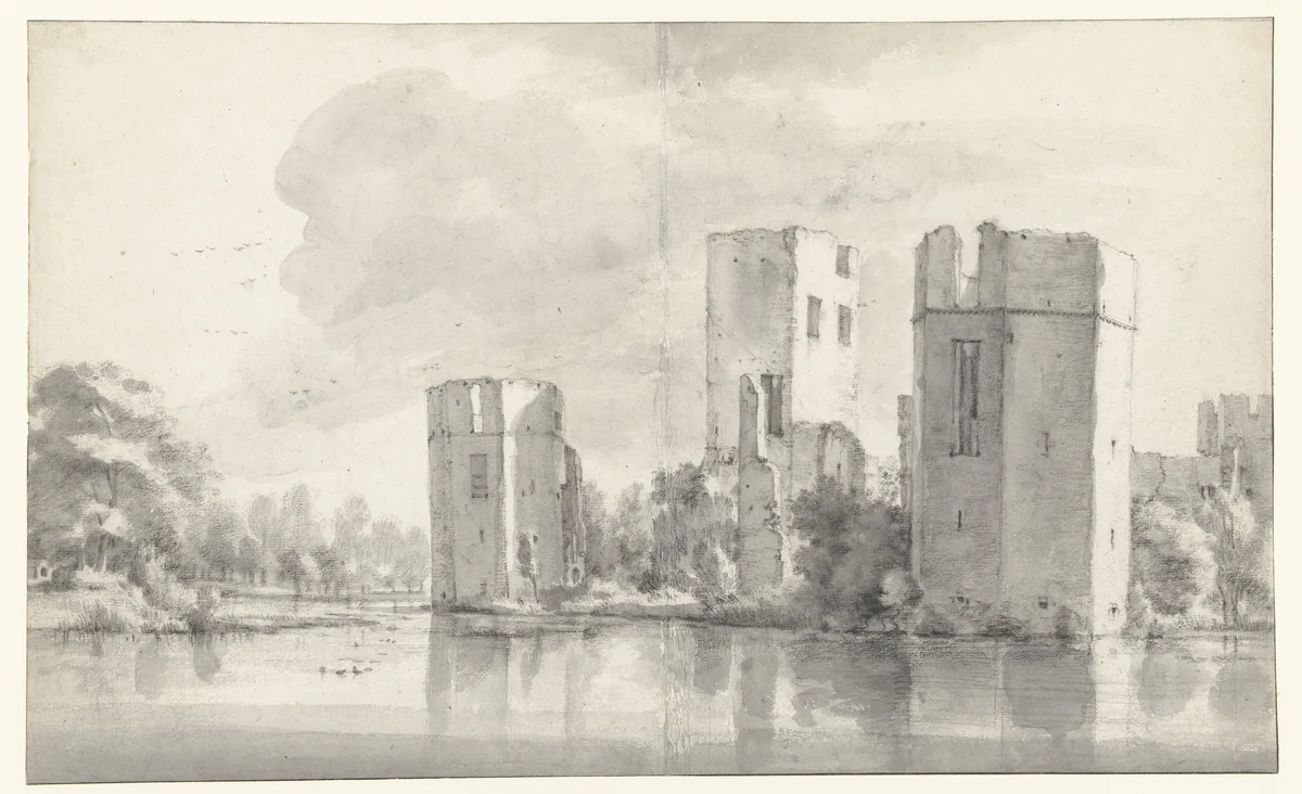 Ruins of Honingen Castle near Rotterdam by Roelant Roghman, drawing, 1646-1647