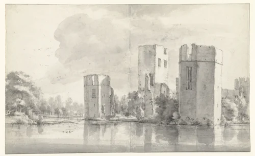 Ruins of Honingen Castle near Rotterdam by Roelant Roghman, drawing, 1646-1647