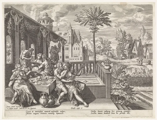 Verderfelijk leven van de mens vóór de zondvloed by Unknown, print, 1586