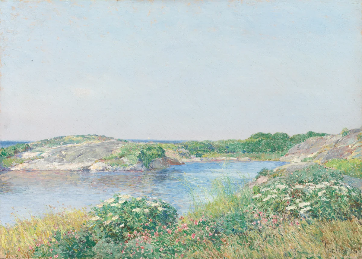 The Little Pond, Appledore by Childe Hassam, painting, 1890