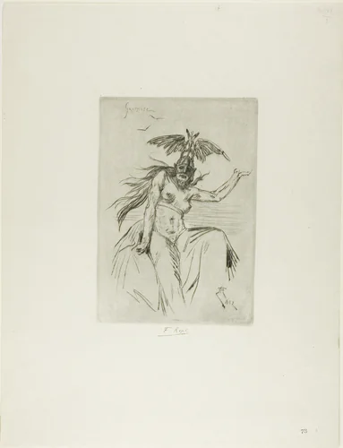 Warrior by Félicien Rops, print, 1882