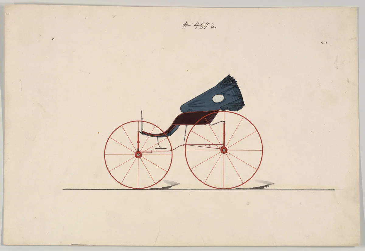 Drop Front Wagon #460à by Brewster & Co., drawing, 1860-1870