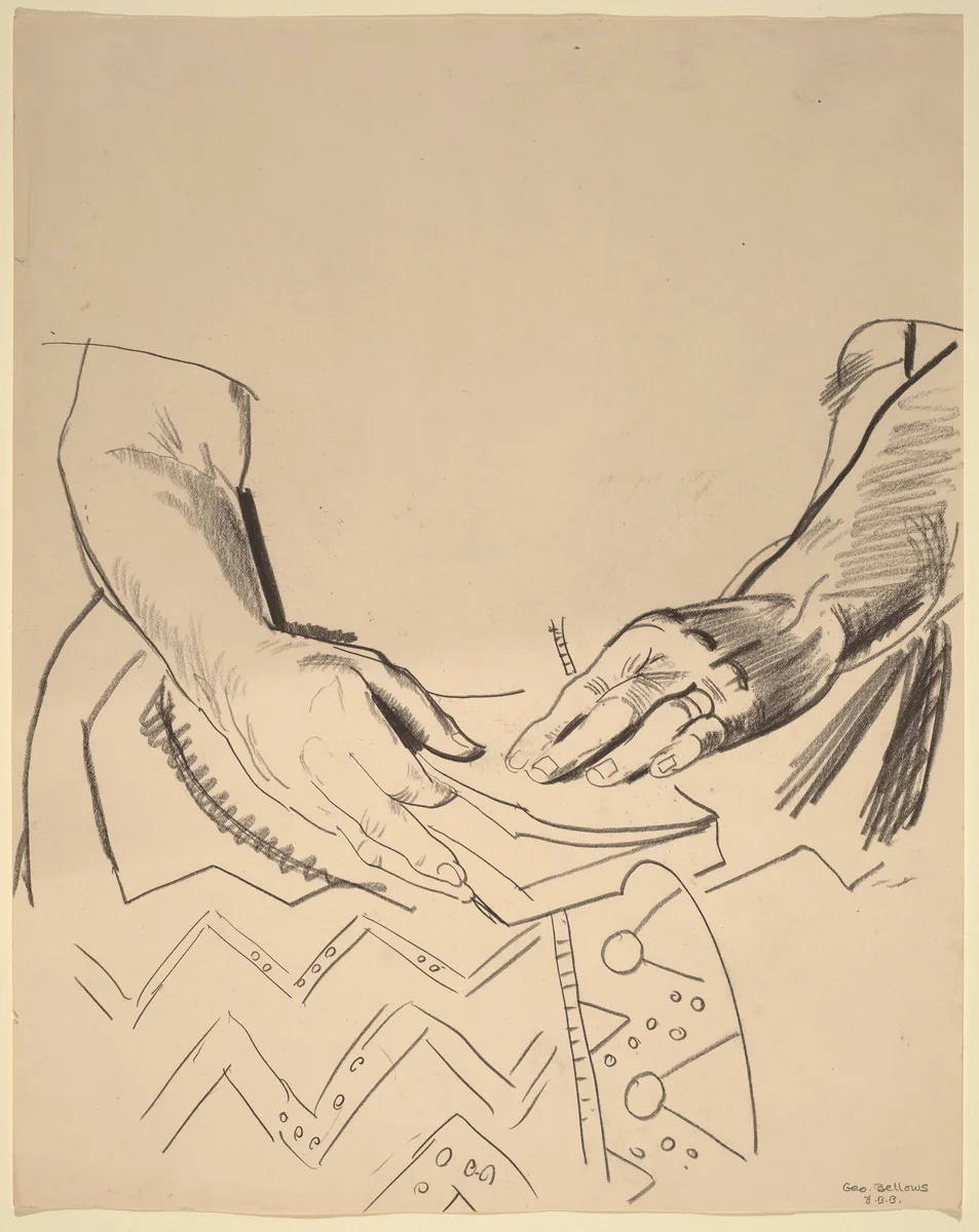 Study for "Mr. and Mrs. Philip Wase" by George Bellows, drawing, 1924