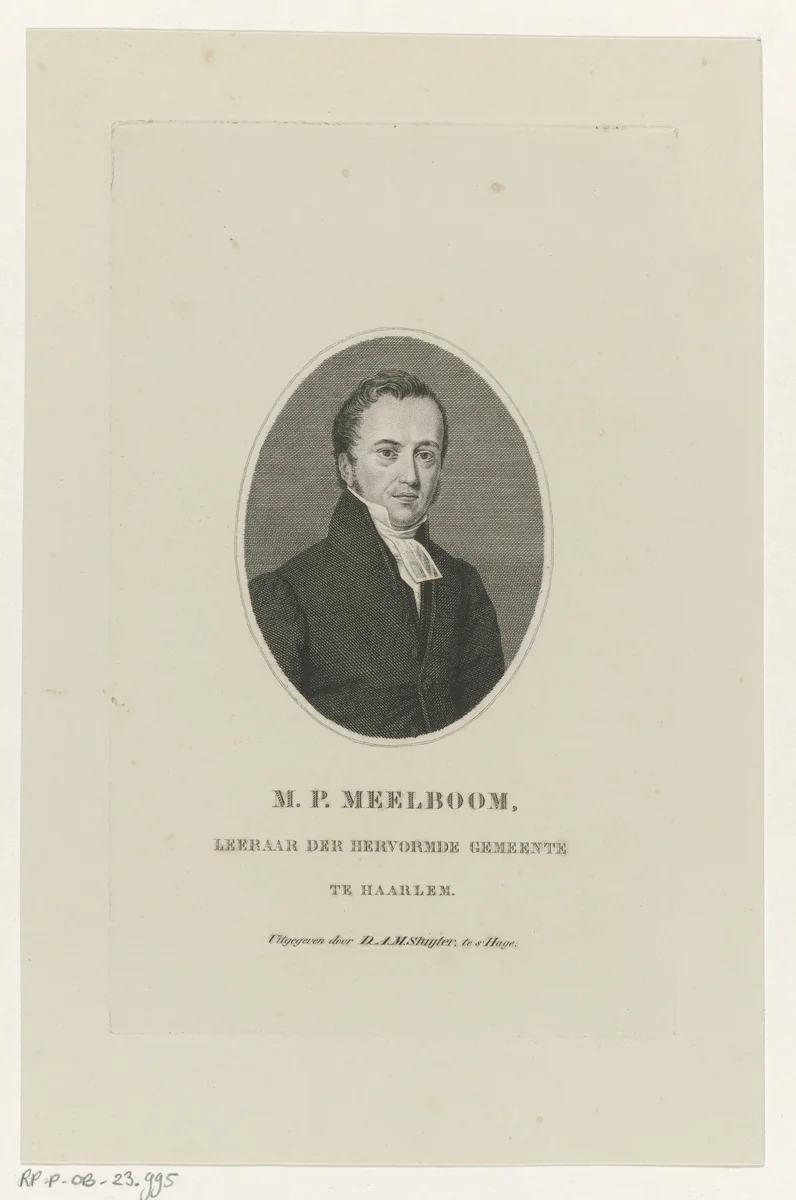 Portret van M.P. Meelboom by Walraad Nieuwhoff, print, 1800-1837