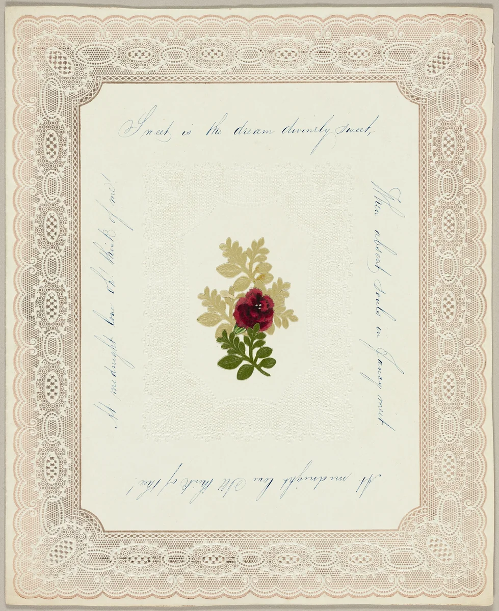 Sweet is the Dream Divinely Sweet (valentine) by Unknown Artist, other, 1835-1845