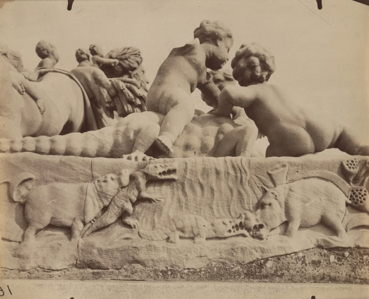 Tuileries - Le Nil par / Bourdie (Detail) / (1e arr) by Eugène Atget, photograph, 1911