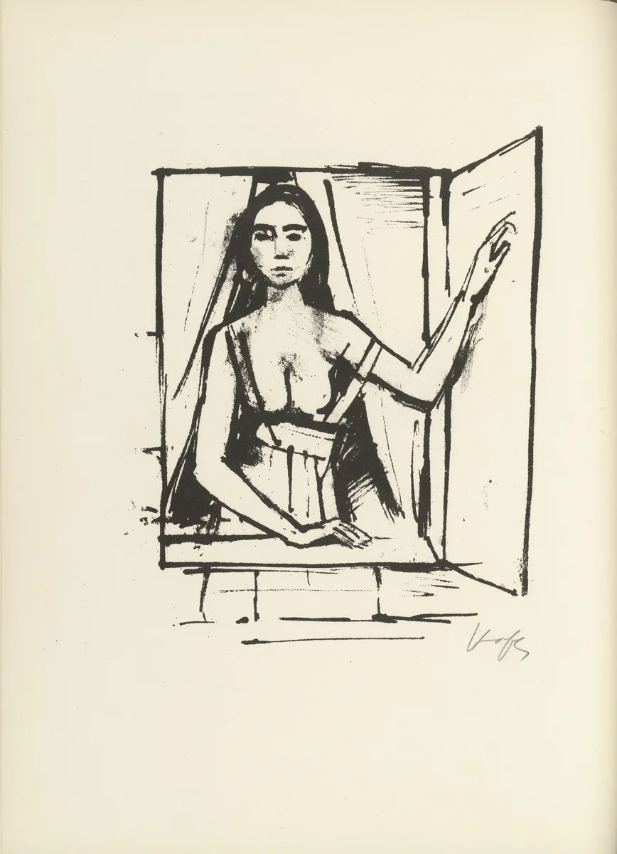 Plate 1 (folio 4 verso) from Liebesgedichte (Love Poems) by Karl Hofer, illustrated book, 1922