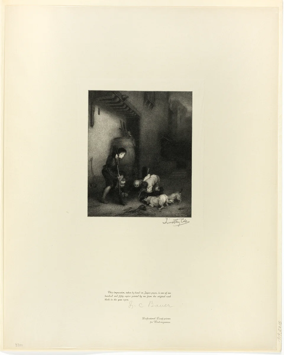 Digging for Rats, from Old English Masters by Timothy Cole, print, 1901