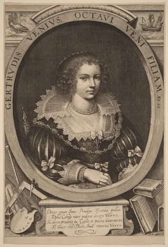 Gertrude van Veen by Lucas Emil Vorsterman, print, 1595-1675