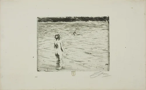 Mother Bathing by Anders Zorn, print, 1894