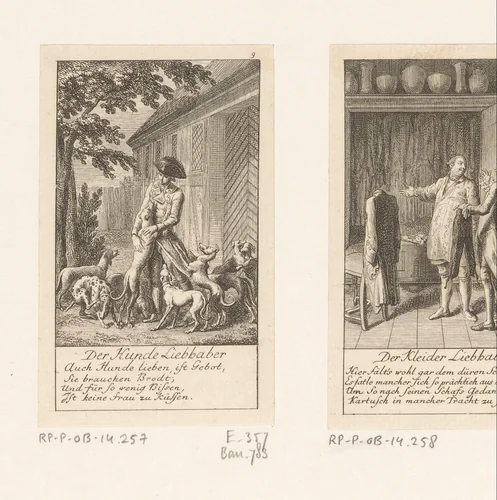 Hondenliefhebber by Daniel Nikolaus Chodowiecki, print, 1780