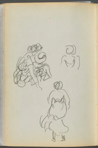 Sketchbook- The Granite Shore Hotel, Rockport, page 172: Figures by Maurice Prendergast, book, 1905-1910