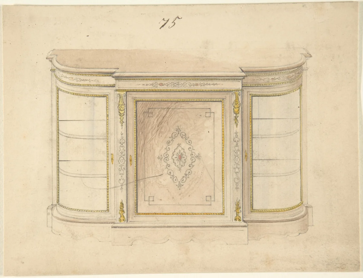 Cabinet Design by anonymous, drawing, 1800-1900