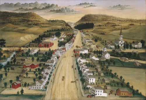 View of Poestenkill, New York by Joseph H. Hidley, artwork, 1867-1870
