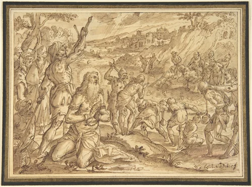 Martyrdom of a Saint by anonymous, drawing, 1550-1650