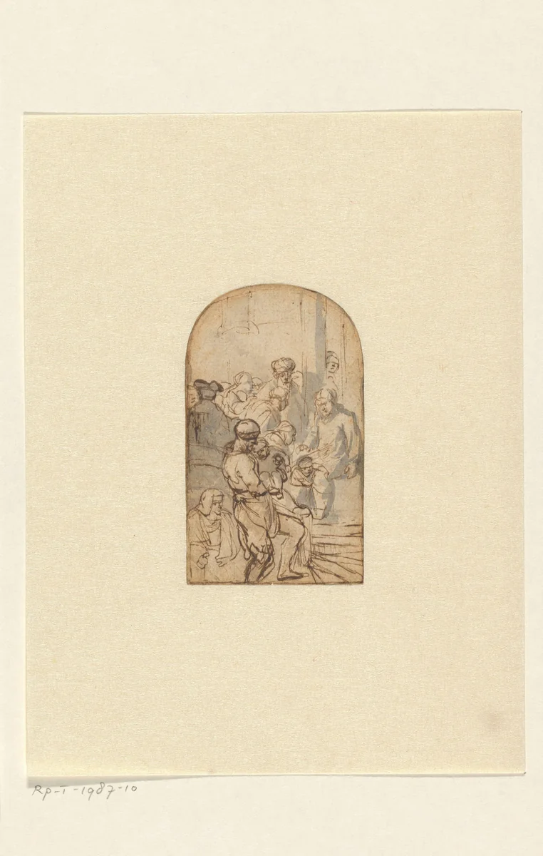 Christus zegent de kinderen by Samuel van Hoogstraten, drawing, 1646-1650