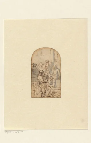 Christus zegent de kinderen by Samuel van Hoogstraten, drawing, 1646-1650