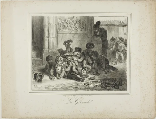 The Slide by Denis Auguste Marie Raffet, print, 1827-1828