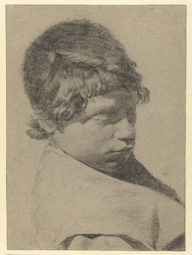 Buste van een jongen by Leendert van der Cooghen, drawing, 1642-1681