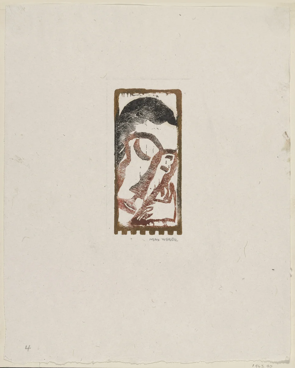 Head by Max Weber, print, 1919