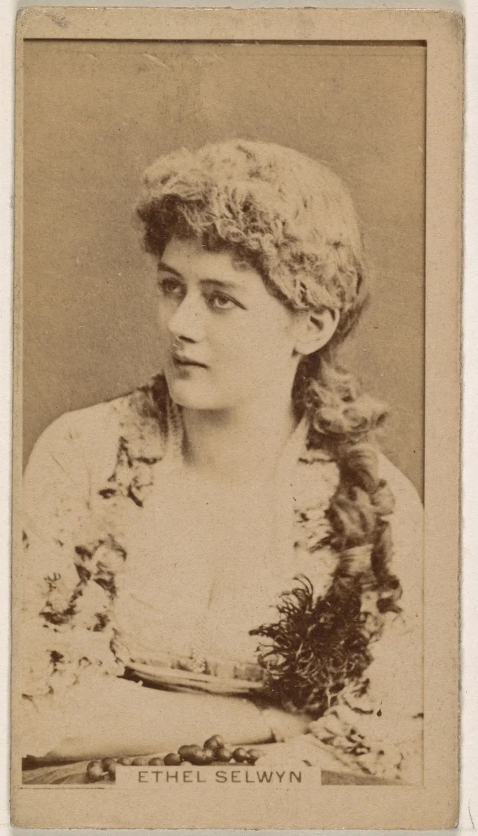 Ethel Selwyn, from the Actresses series (N245) issued by Kinney Brothers to promote Sweet Caporal Cigarettes by Kinney Brothers Tobacco Company, photograph, 1890