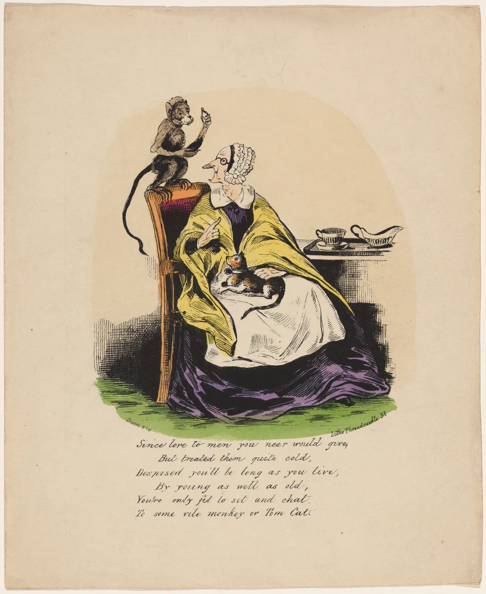 Comic Valentine (Old Maid) by anonymous, other, 1855-1865
