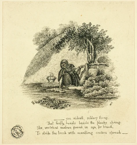 ...You Widow'd Solitary Thing by Thomas Bewick, drawing, 1833