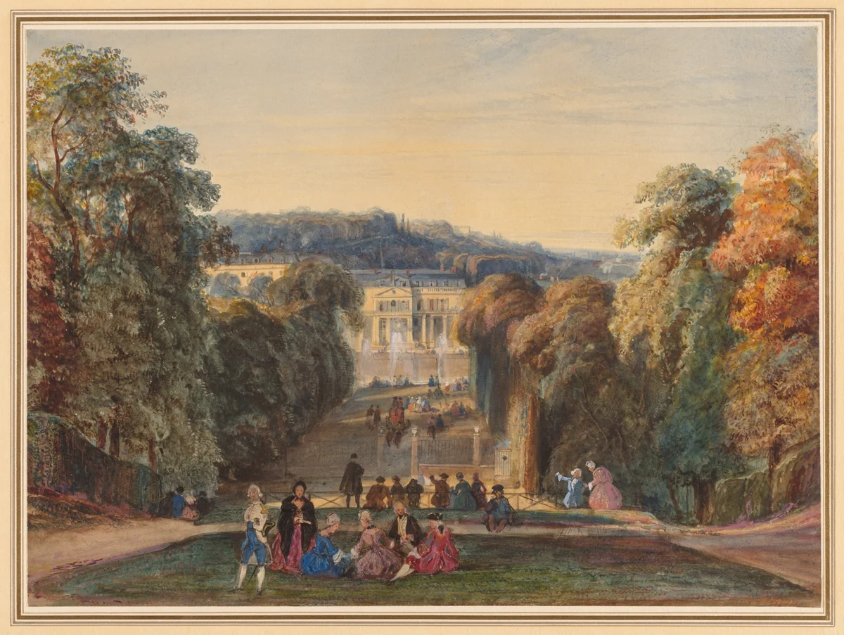 In the Park of Saint Cloud by Constant Troyon, drawing, 1810-1865