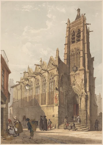 St. Séverin, Paris by Thomas Shotter Boys; Charles Joseph Hullmandel, print, 1839