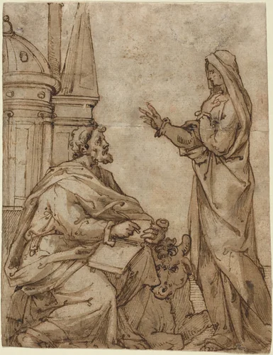 Saint Luke by Netherlandish 16th Century, drawing, 1550-1599